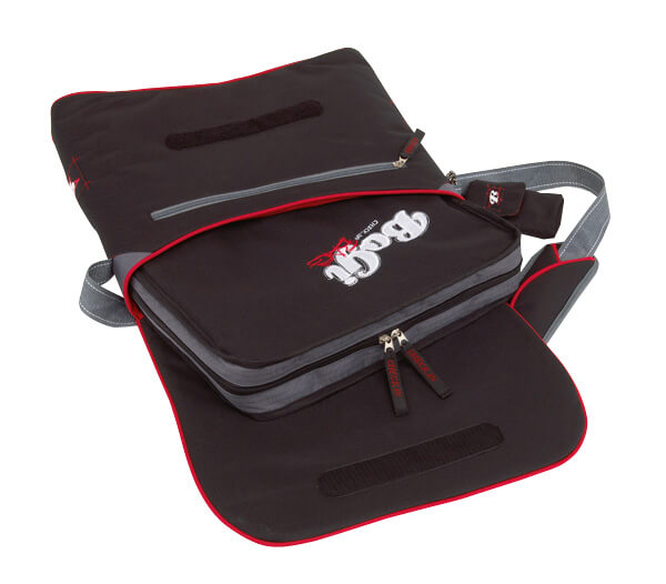 Bogi Messenger Bag mit Zusatztasche - Farbe Schwarz rot