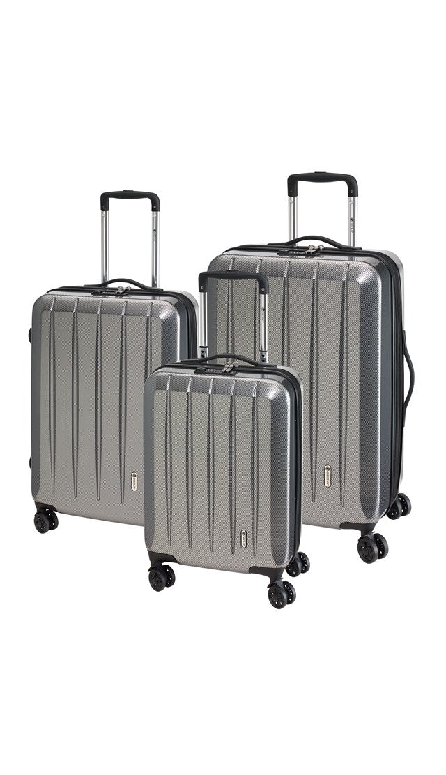 CHECK.IN Trolley-Set LONDON 2.0 3-teilig - Farbe Carbon silber